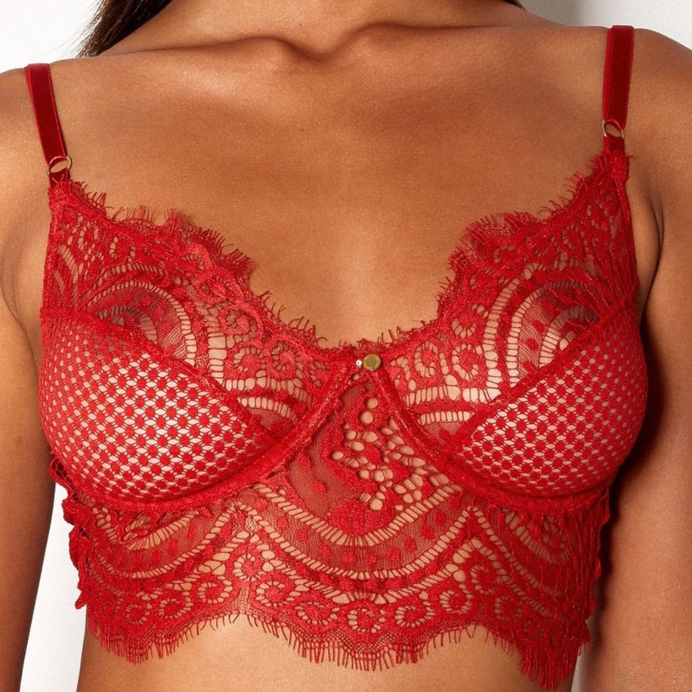 NEW FULL ON GLAM DEMI BRA CHERRY RED GOSSEBERRY